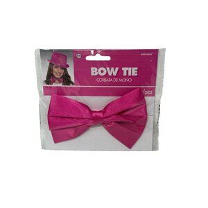 Pink Bow Tie Neckband School Spirit Fancy Dress Up Halloween Adult Costume